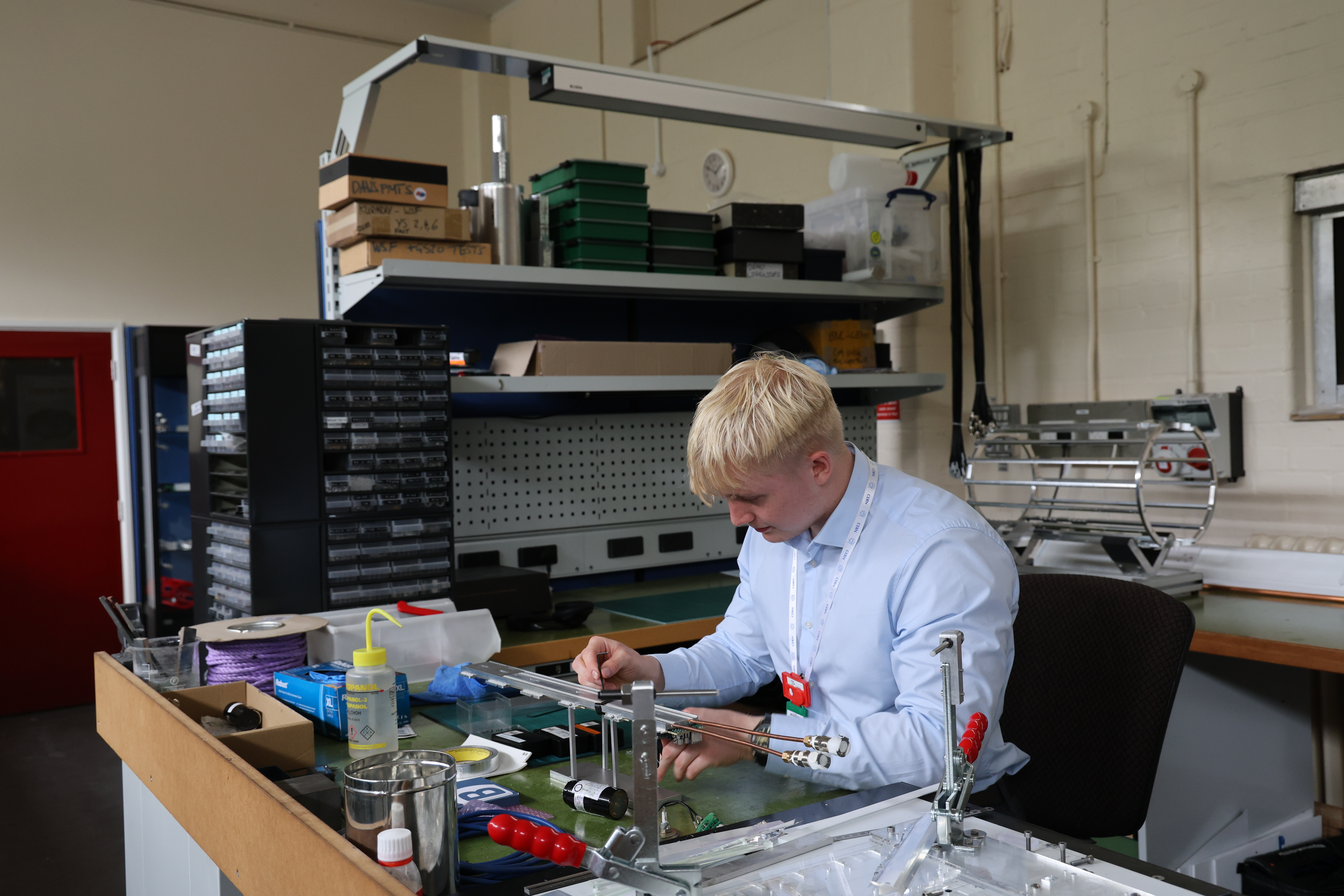 Ben working on a detector