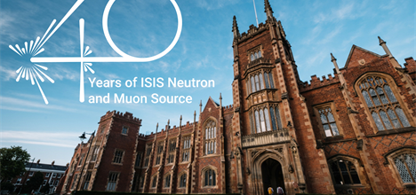 Queen's University Lanyon building with ISIS 40 year celebratory logo.