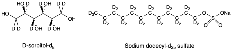 The chemical structure of D-sorbitol-d8 and SDS-d25