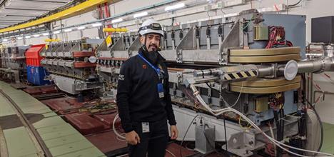 ISIS Accelerator Physicist Haroon Rafique whilst working at CERN