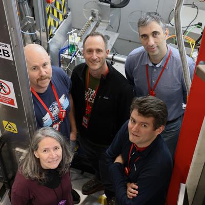 A group of people on an ISIS beamline