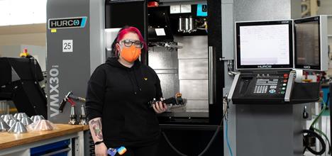 Madi in the mechanical workshop