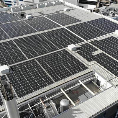 Solar panels on the roof of ISIS