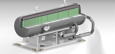 visualisation showing the high-power target for the High Intensity Beam Dump Facility at CERN