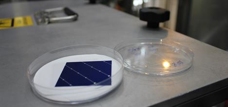 Small piece of a solar cell
