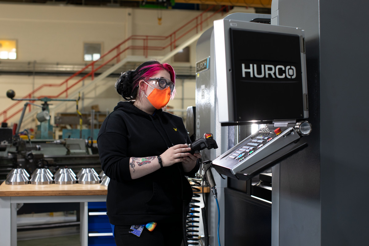 Apprentice Madi Wollard in the mechanical workshop