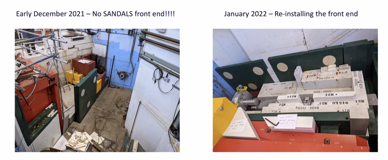 Image showing the front end of the Sandals instrument without the shielding and with it being put back in.