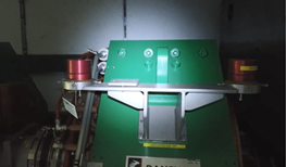 view of the collimator set up in the dark